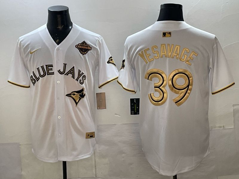 Men Toronto Blue Jays #39 Yesavage White Gold 5th Throwback 2026 Nike MLB Jersey style 01